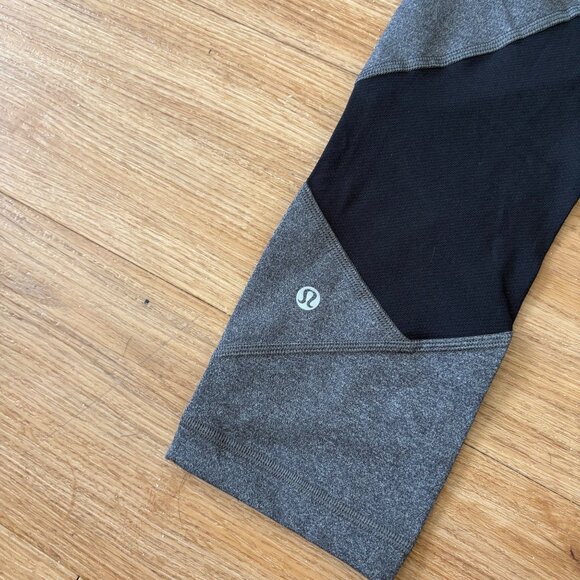 Lululemon Athletic Pace Rival MR Crop Yoga Pants 22” Heathered Black NWT Sz 4 - Picture 5 of 8